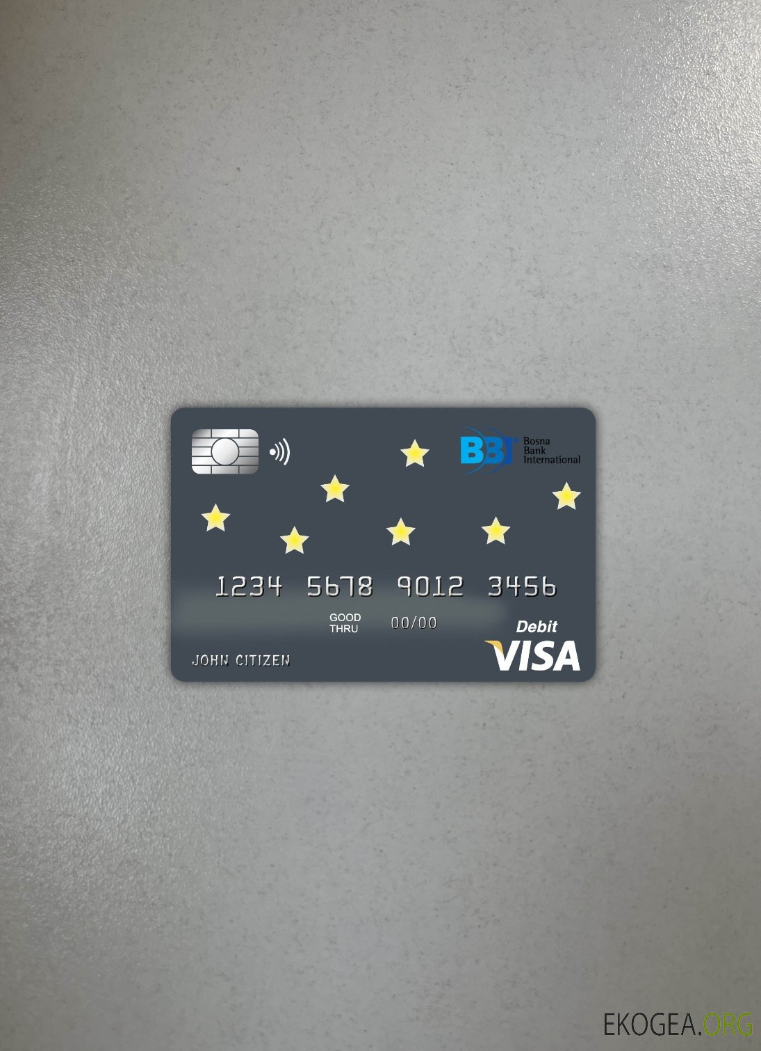 Bosnie , Herzégovine Bosna International Bank Visa Card photolook , avant